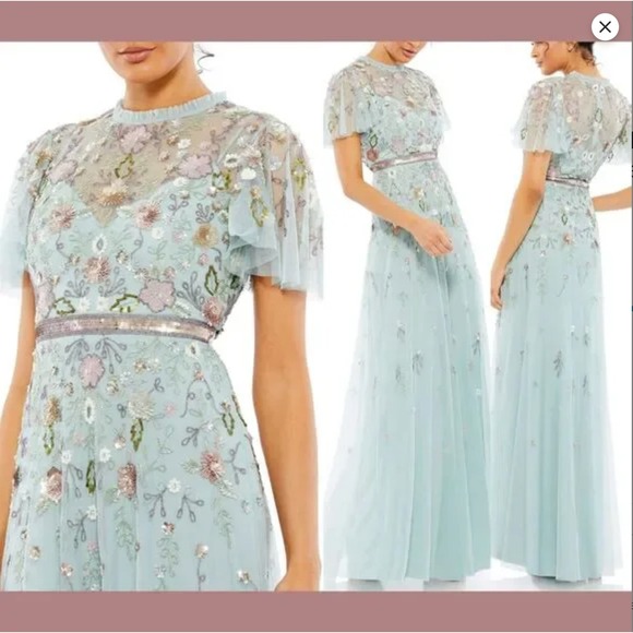 Mac Duggal Dresses & Skirts - NEW Mac Duggal‎ [ 18 ] 9136 Embellished High Neck Butterfly Sleeve Gown J2223
